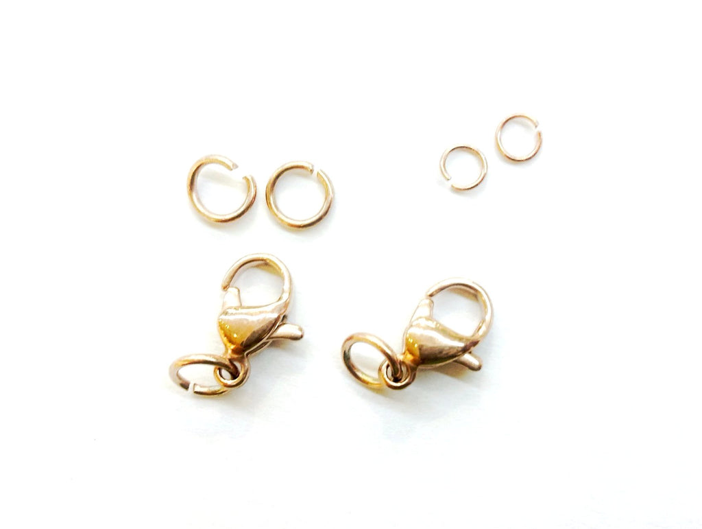 Clasp Set, 7x10mm, Stainless Steel, Rose Gold, 2 Sets | 鏈扣套裝, 不鏽鋼, 玫瑰金色