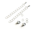 鏈扣套裝, 6x9mm不鏽鋼扣, 2套