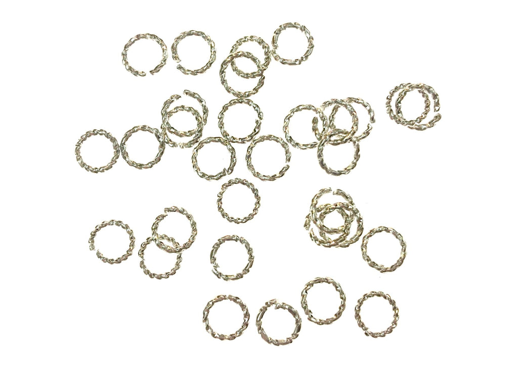 Jump Rings, Brass, Twisted Open Jump Rings, 5mm, 24 Pieces | 銅開口圈, 扭紋, 5mm, 24個