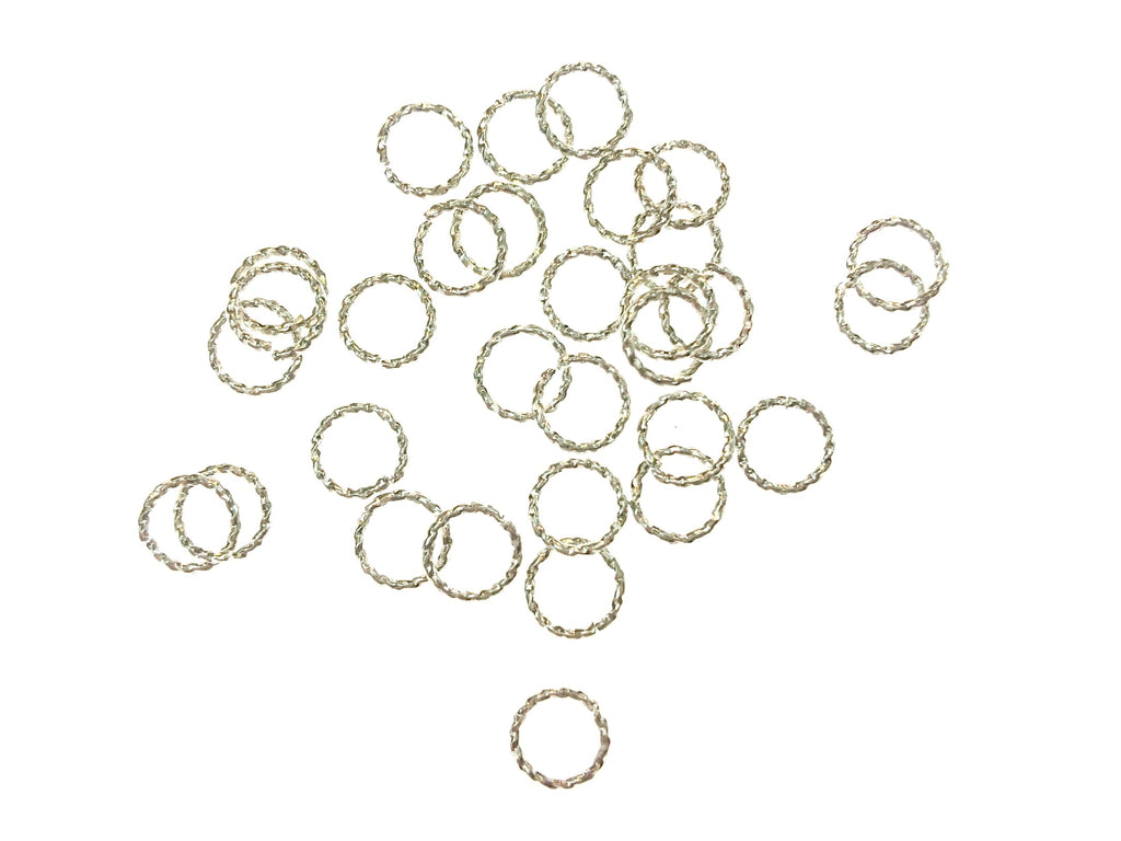 Jump Rings, Brass, Twisted Open Jump Rings, 6mm,  24 Pieces | 銅開口圈, 扭紋, 6mm, 24個