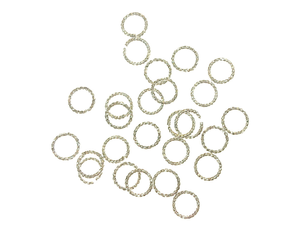 Jump Rings, Brass, Twisted Open Jump Rings, 7mm, 24 Pieces | 銅開口圈, 扭紋, 7mm, 24個