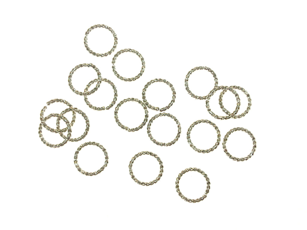 Jump Rings, Brass, Twisted Open Jump Rings, 8mm, 24 Pieces | 銅開口圈, 扭紋, 8mm, 24個