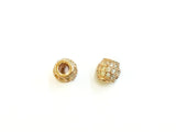 Bead, Sterling Silver, Cubic Zirconia, 4.7x5.4mm  | 925銀閃石珠, 4.7x5.4mm