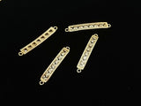 Connector, Brass, Cubic Zirconia, 4x29mm, Bar, 1 Pc | 銅連接配件, 方晶鋯石, 4x29mm, 長條, 1 個