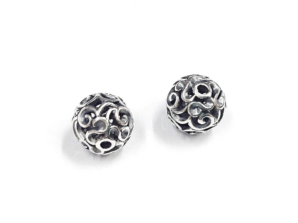 Bead, Sterling Silver, 10mm, Filigree | 通花銀珠, 10mm