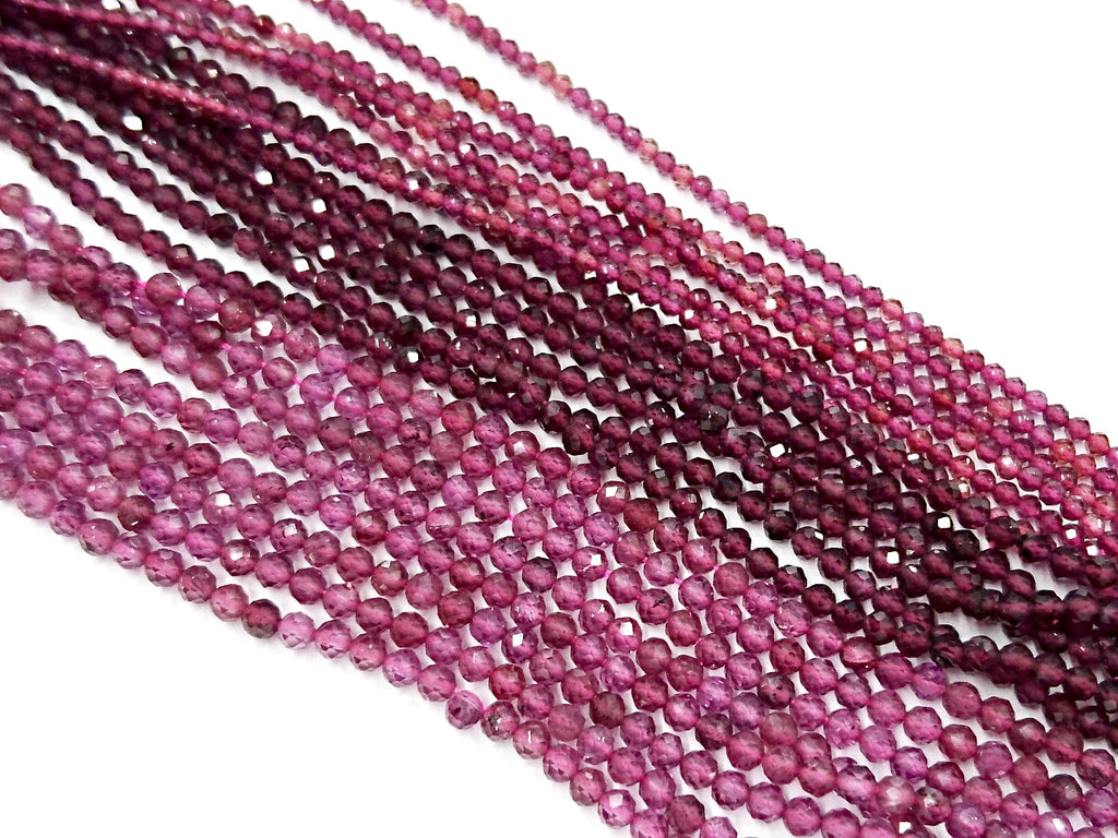Gemstone beads, faceted round, Garnet | 天然水晶, 圓形切面, 石榴石