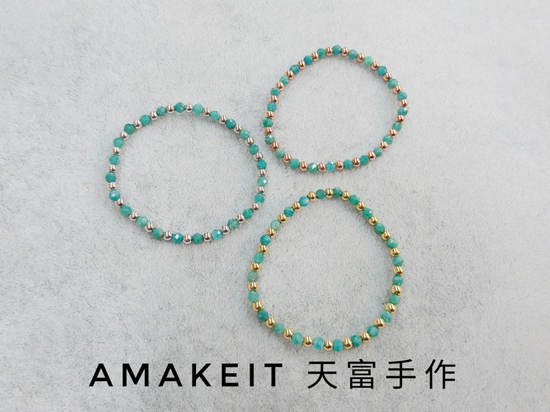 訂製手鏈, 天河石, 單圈, 天然水晶