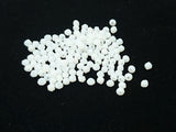 Bicone Glass Bead, 6mm, white, 72 Pcs | 雙尖水晶玻璃, 6mm, 實白色, 72粒