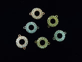 銅連接配件, 方晶鋯石, 10.5x14mm, 圓圈, 1個
