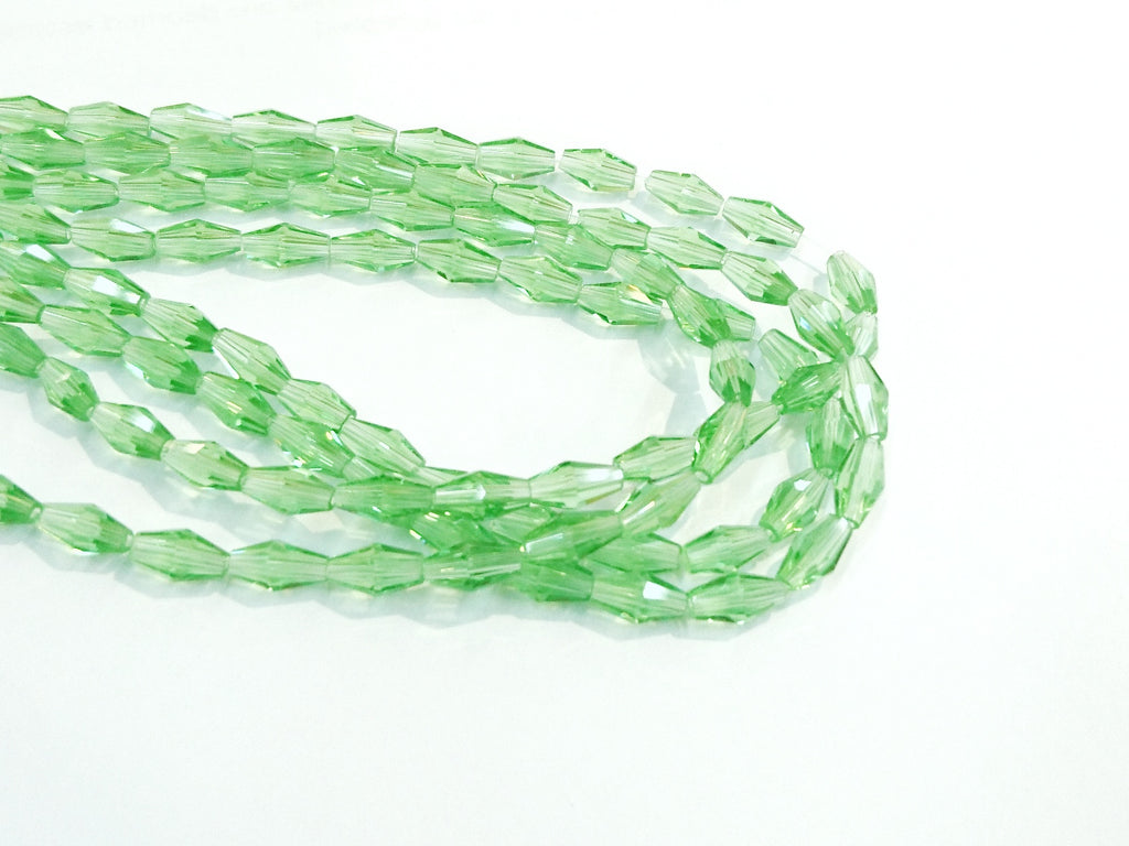 Bead, Glass, 4x8mm, Long Bicone | 玻璃珠 4x8mm 長角珠