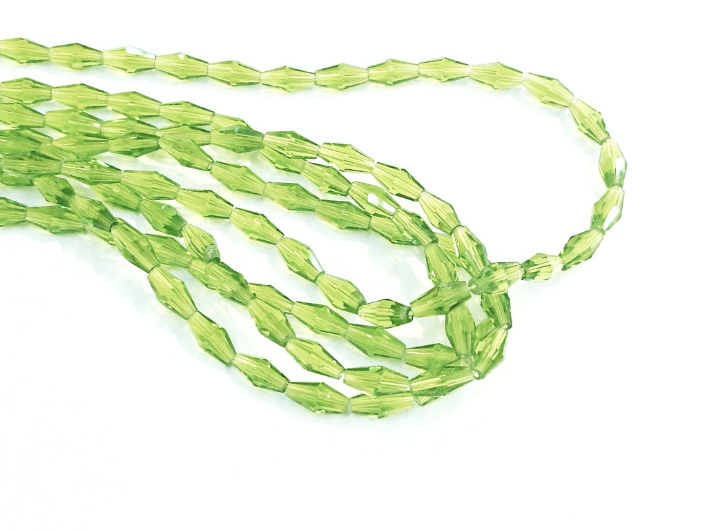 Bead, Glass, 4x8mm, Long Bicone | 玻璃珠 4x8mm 長角珠