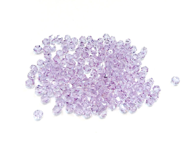 雙尖水晶玻璃, 3mm, 薰衣草, 144粒