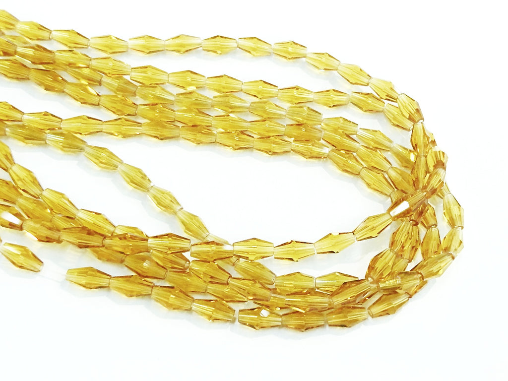 Bead, Glass, 4x8mm, Long Bicone | 玻璃珠 4x8mm 長角珠