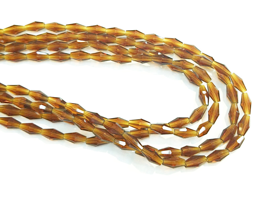 Bead, Glass, 4x8mm, Long Bicone | 玻璃珠 4x8mm 長角珠