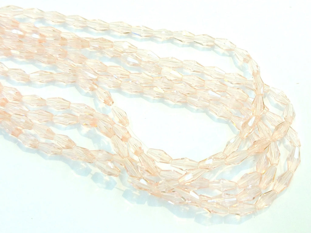 Bead, Glass, 4x8mm, Long Bicone | 玻璃珠 4x8mm 長角珠