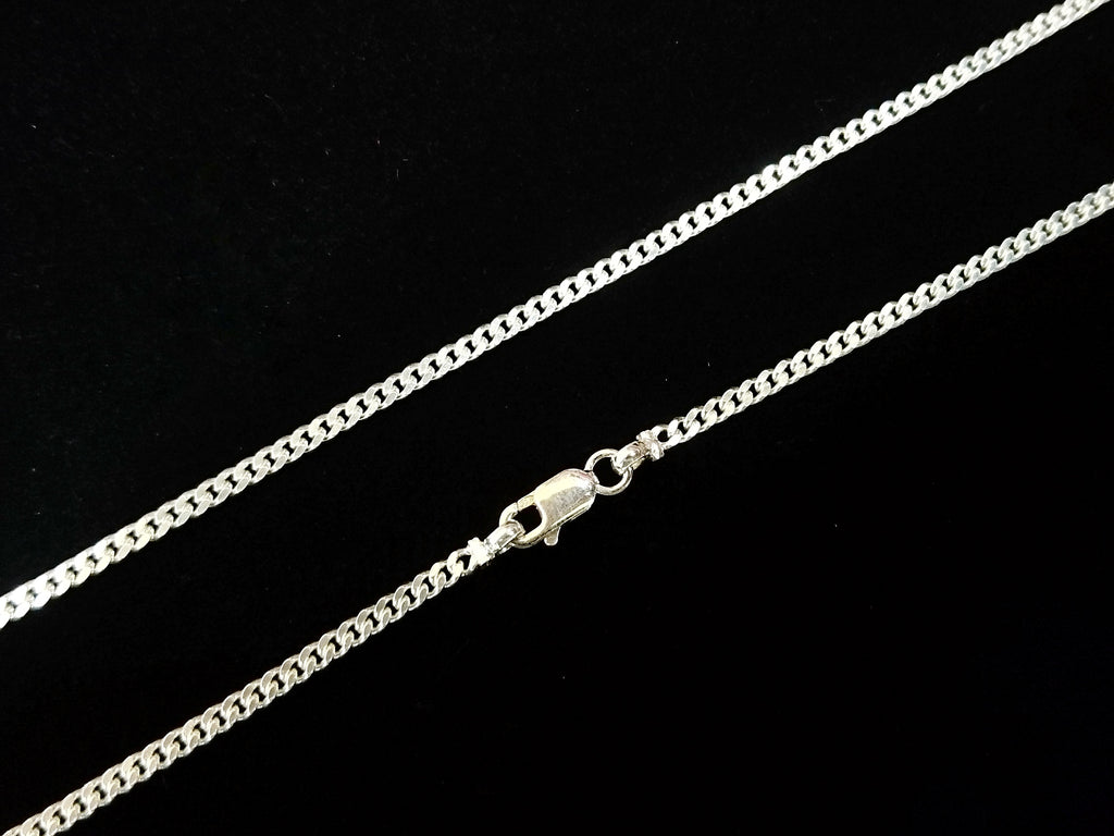 16"/22"/24" Sterling Silver Necklace, 2.5mm Curb Chain | 16"/22"/24" 925銀項鏈 2.5mm 扁鏈