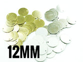 圓銅片, 12mm, 邊孔, 24/100個