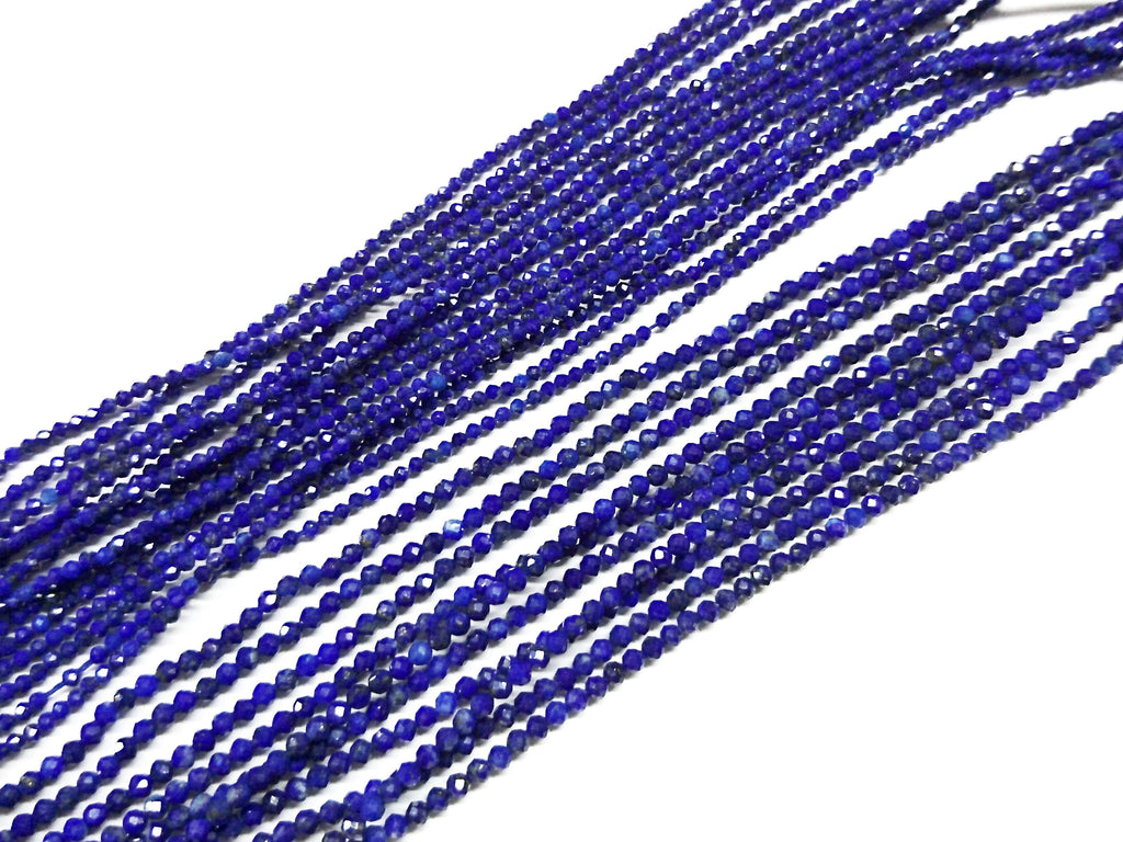 Gemstone beads, faceted round, Lapis lazuli | 天然水晶, 圓形切面, 青金石