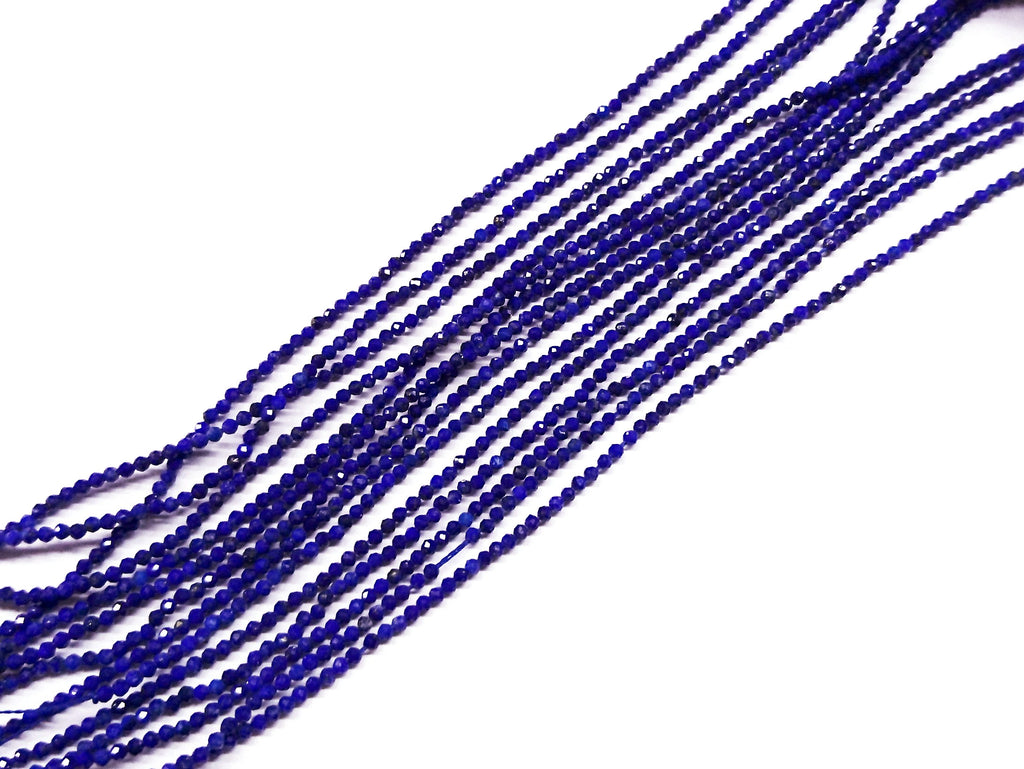 Gemstone beads, faceted round, Lapis lazuli | 天然水晶, 圓形切面, 青金石