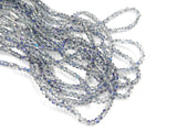 Glass beads 3x3.5mm faceted rondelle, Gray tone with metallic purple plated (#83) | 玻璃珠, 3x3.5mm, 切面扁珠, 淺灰色+半鍍紫光 (#83)