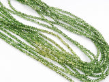 Glass beads, 2x3mm faceted rondelle, green (dyed) | 玻璃珠, 2x3mm, 切面扁珠, 綠色 (染色)