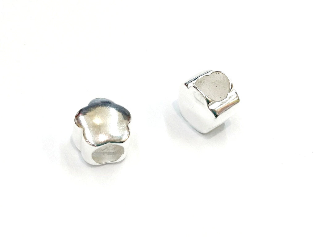 Bead, Sterling Silver, Plain Flower  | 花形銀珠, 9.5mm