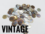 Clearance, Brass sequins, 10mm, 2 holes, 100 pcs | 特價, 圓銅片, 10mm, 雙孔, 100個