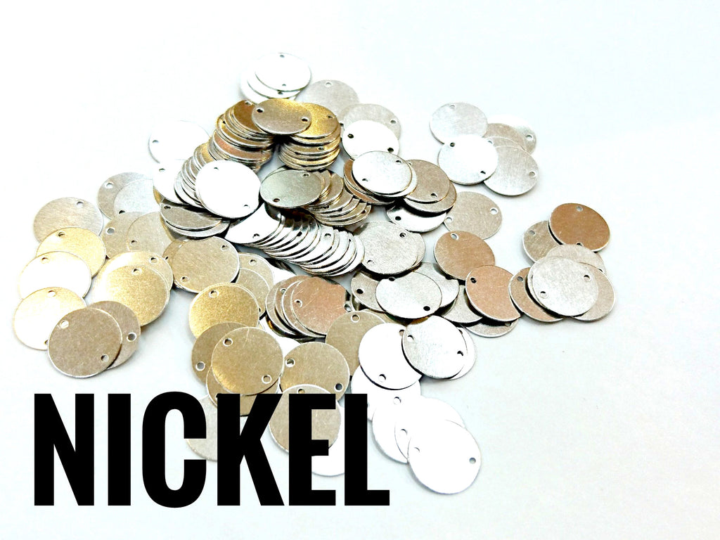Clearance, Brass sequins, 10mm, 2 holes, 100 pcs | 特價, 圓銅片, 10mm, 雙孔, 100個