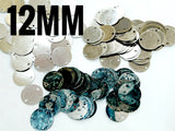 Clearance, Brass sequins, 12mm, 2 holes, 100 pcs | 特價, 圓銅片, 12mm, 雙孔, 100個