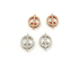 Cubic Zirconia Link, 12x16mm Peace, Price Per Piece - amakeit bead 天富