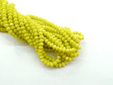 Glass beads 5x6mm faceted rondelle, Solid Lemon Yellow (#70) | 玻璃珠, 5x6mm, 切面扁珠, 檸檬黃色 (#70)