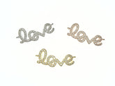 Cubic Zirconia Link, 10x27mm Love Charm, Price Per Piece - amakeit bead 天富