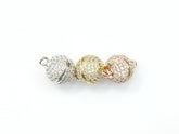 Rhinestone Magnetic Clasp, 10mm Ball, Clear Cubic Zirconia, Price Per Piece - amakeit bead 天富