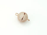 Rhinestone Magnetic Clasp, 12mm Ball, Clear Cubic Zirconia, Price Per Piece - amakeit bead 天富