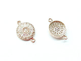 Cubic Zirconia Link, 15mm Round, Price Per Piece - amakeit bead 天富