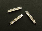 Cubic Zirconia Link, 4x29mm Rectangle, Price Per Piece - amakeit bead 天富