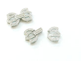Snap Clasp, 13x25mm, Lotus Flower, Clear Cubic Zirconia, Price Per Piece - amakeit bead 天富
