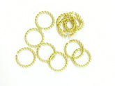 Jump Ring, 13mm Twisted Brass Jump Rings, 20 Pieces Per Pack - amakeit bead 天富