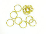 Jump Ring, 13mm Twisted Brass Jump Rings, 20 Pieces Per Pack - amakeit bead 天富