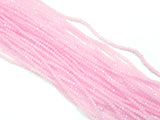 Glass beads, 2x3mm faceted rondelle, Opaque Pink (Dyed) | 玻璃珠, 2x3mm, 切面扁珠, 果凍粉紅色 (染色)
