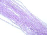 Glass beads, 2x3mm faceted rondelle, Transparent light purple (Dyed) | 玻璃珠, 2x3mm, 切面扁珠, 透明淺紫色 (染色)