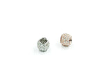 Bead, Sterling Silver, Cubic Zirconia, 4.7x5.4mm  | 925銀閃石珠, 4.7x5.4mm