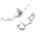 Bail, Snap Clasp, Hinged Enhancer, 6x14mm, Cubic Zirconia | 鏈墜扣, 閃石啪扣,6x14mm