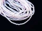 Glass beads, 2x3mm faceted rondelle, opaque pink (#48) | 玻璃珠, 2x3mm, 切面扁珠, 果凍淺粉紅色 (#48)