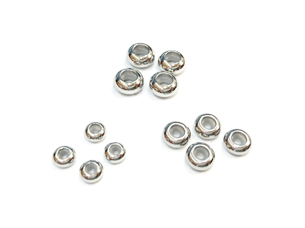 Stopper Bead, Stainless Steel, 6/8/9mm, 2 Pieces | 不鏽鋼隔珠, 可定位, 2粒