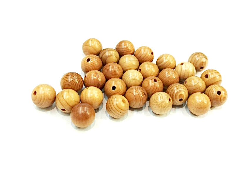 木珠, 8mm/10mm圓, 紅豆杉木, 散珠包裝