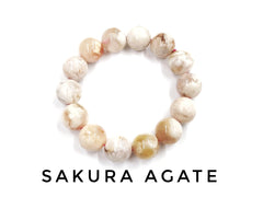 Sakura Agate, Bracelet, Single-Loop Elastic | 櫻花瑪瑙, 單圈手鏈