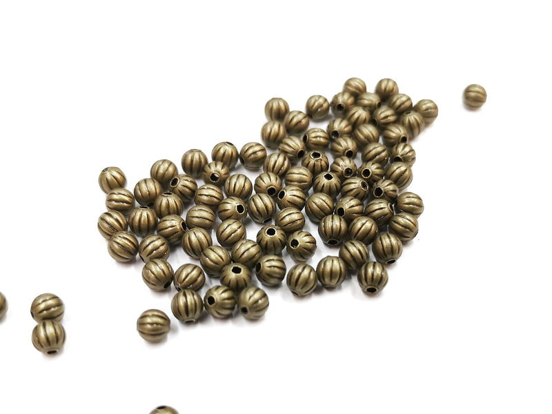 銅西瓜珠, 4mm, 青古銅色, 72個