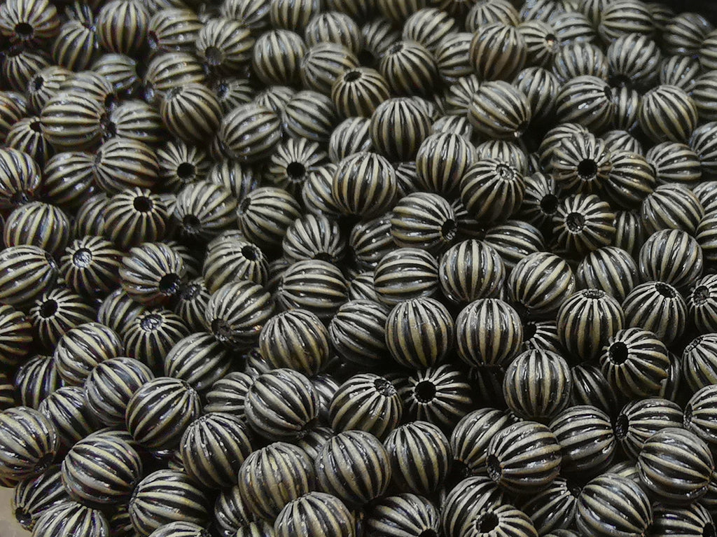 Brass Beads, Corrugated Round, 5mm, 72 Pcs | 銅西瓜珠, 5mm, 72個