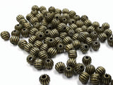 Brass Beads, Corrugated Round, 5mm, 72 Pcs | 銅西瓜珠, 5mm, 72個